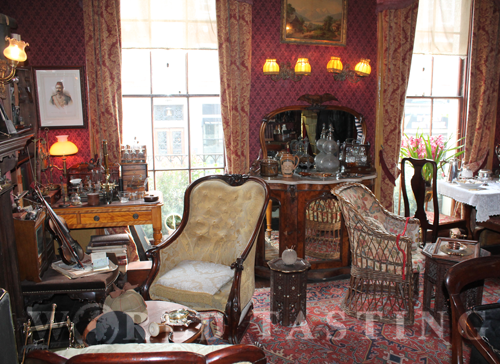 Interior of the Sherlock Holmes Museum in London, a bit cluttered in my opinion