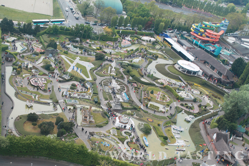 Mini Europe - view from The Atomium in Brussels